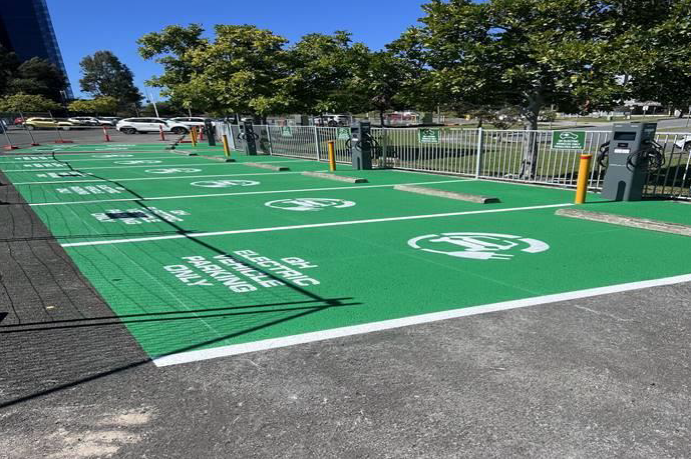 Electric vehicle charging infrastructure at Robina Hospital