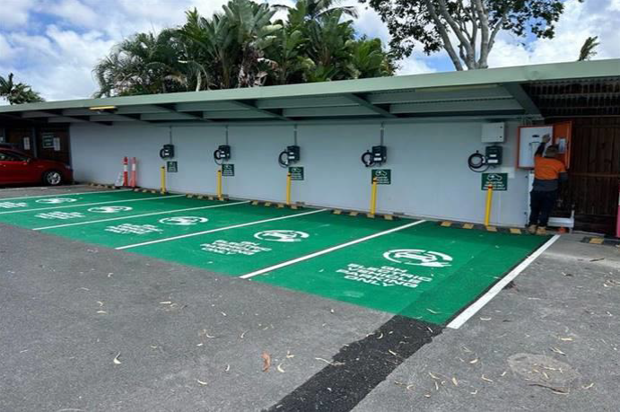 Electric vehicle charging stations at Carrara Health Centre